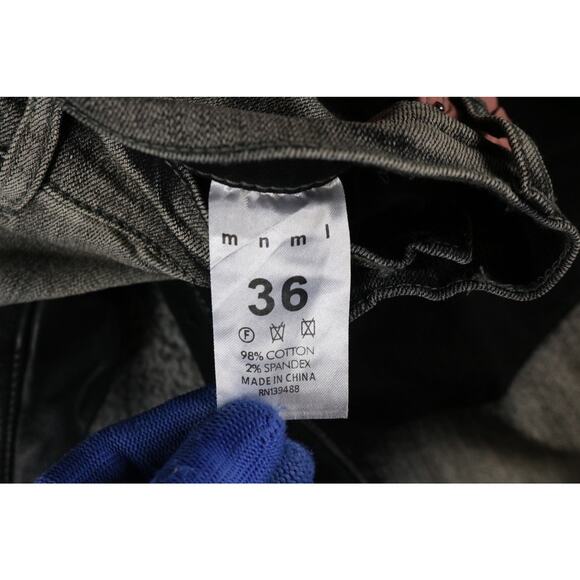 MNML Jeans 36 MEN Multicolor PATCHED SKINNY DENIM X596 Five Pocket Cotton Blend - Picture 7 of 11